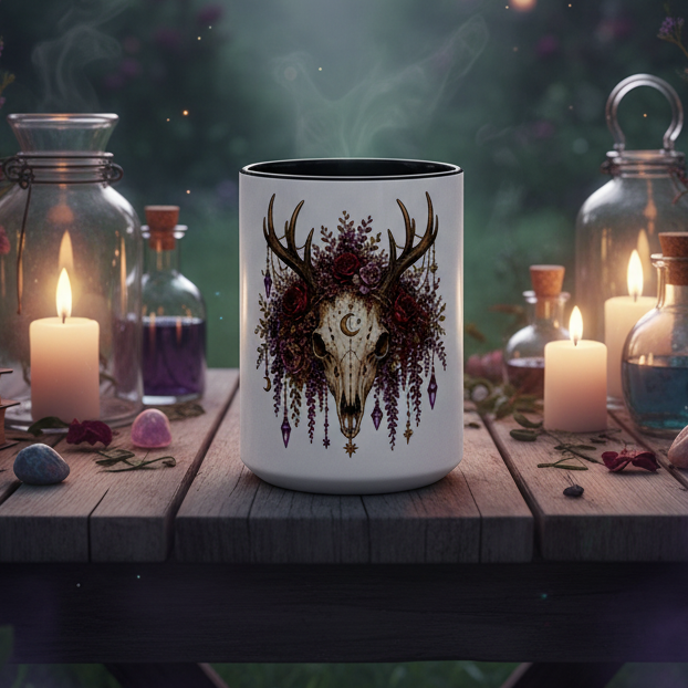 Deer Skull Mug with Color Inside