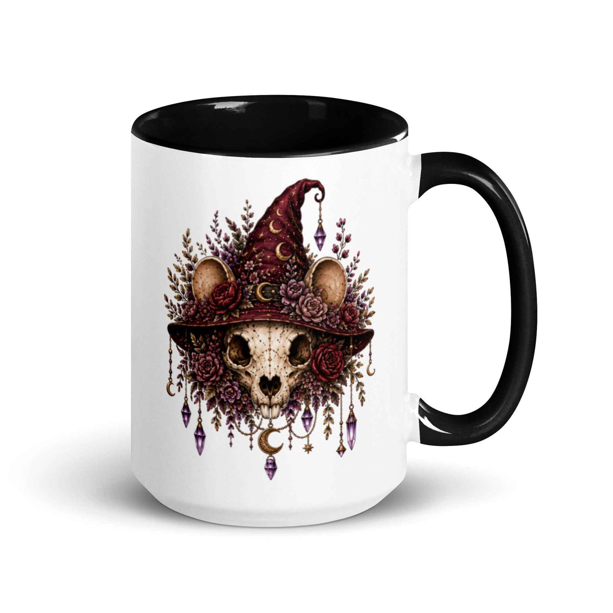 Mouse Skull Gothic Botanical Ceramic Mug – Thorn & Thimble