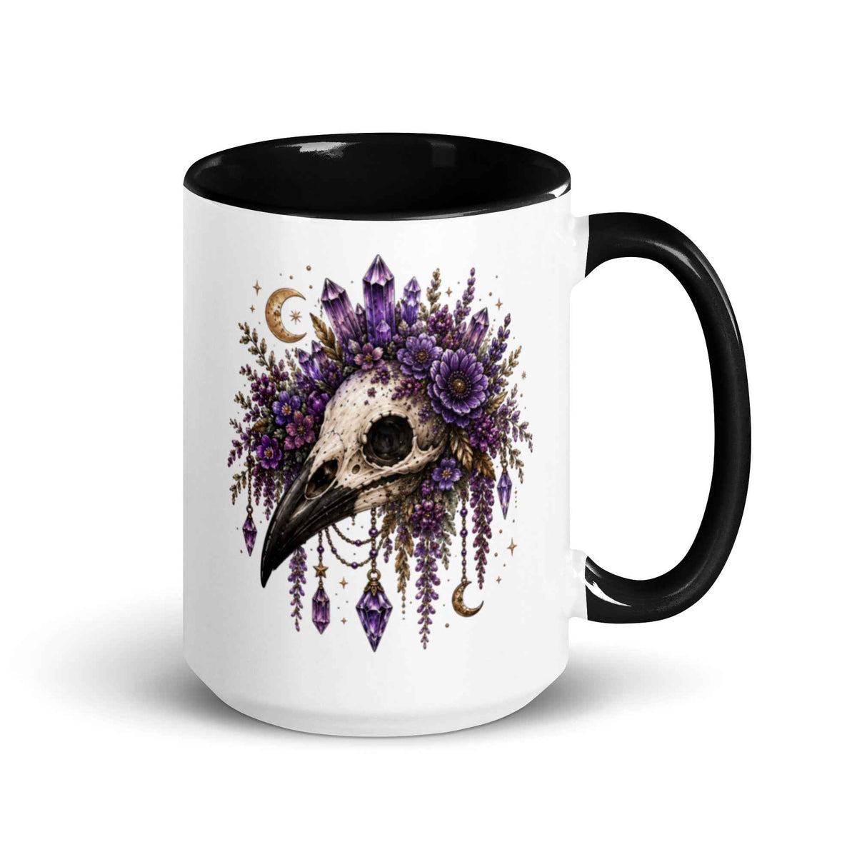 Raven Skull Gothic Botanical Ceramic Mug – Thorn & Thimble