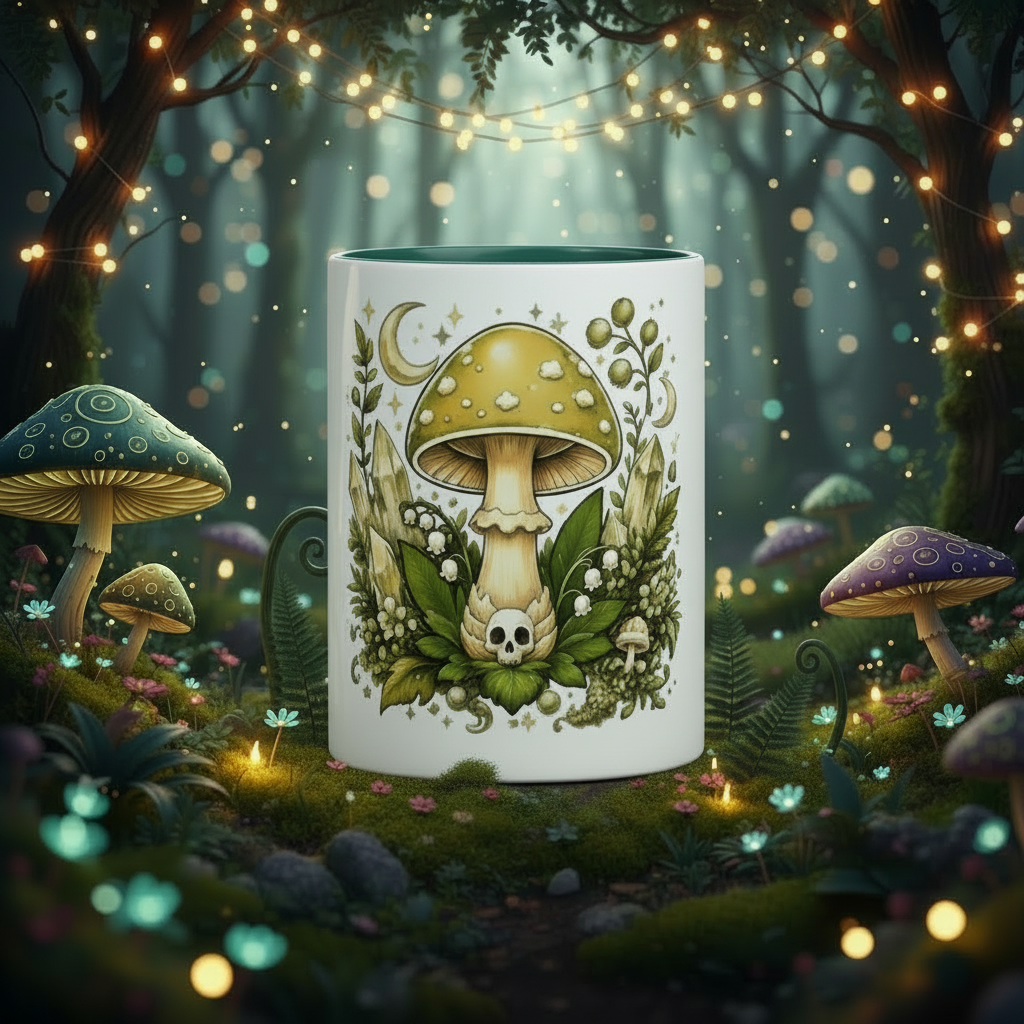 Mushroom F Mug with Color Inside