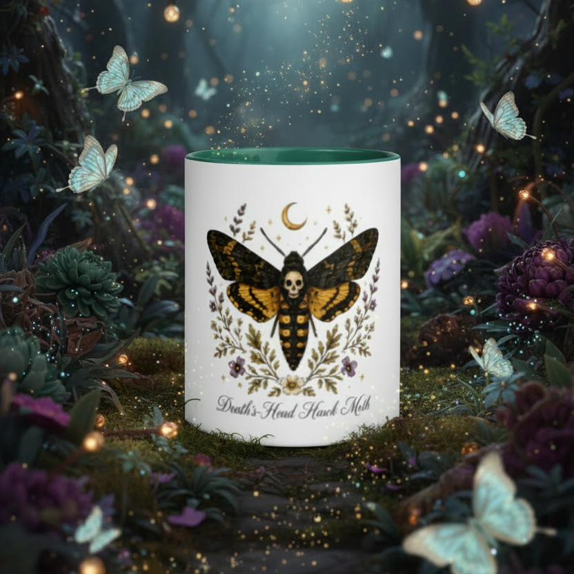 Death Head Moth Mug with Color Inside